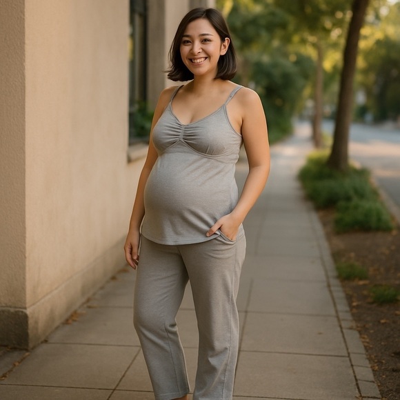 Kindred Bravely Gray Women's Maternity breastfeeding  tank Top sz M, 017 - Picture 3 of 3